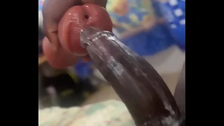 Huge thick black dick guy creams throat toy sneak culmination familiarize with